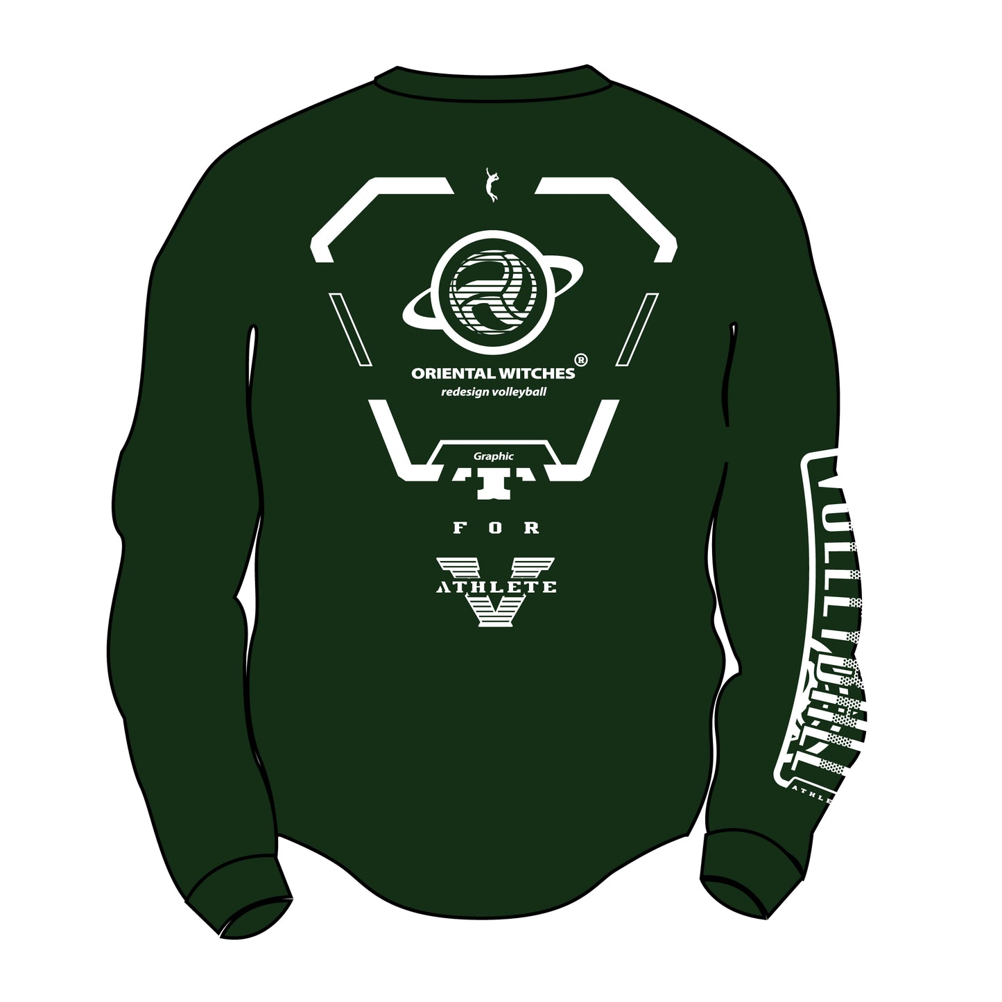 ロングスリーブTシャツ2025 アーミーグリーン（レッド×ホワイト）