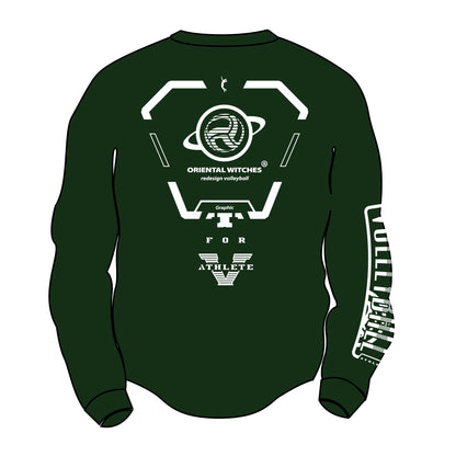 ロングスリーブTシャツ2025 アーミーグリーン（レッド×ホワイト）