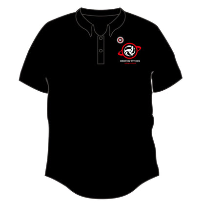 OWポロシャツ　ブラック（レッド×ホワイト）