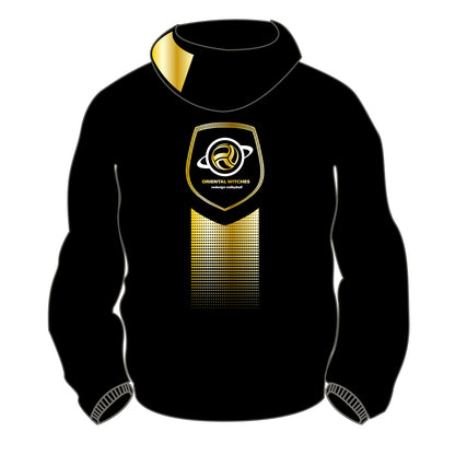 フーディーコットンスウェットスーツ ブラック（ゴールド×ホワイト）