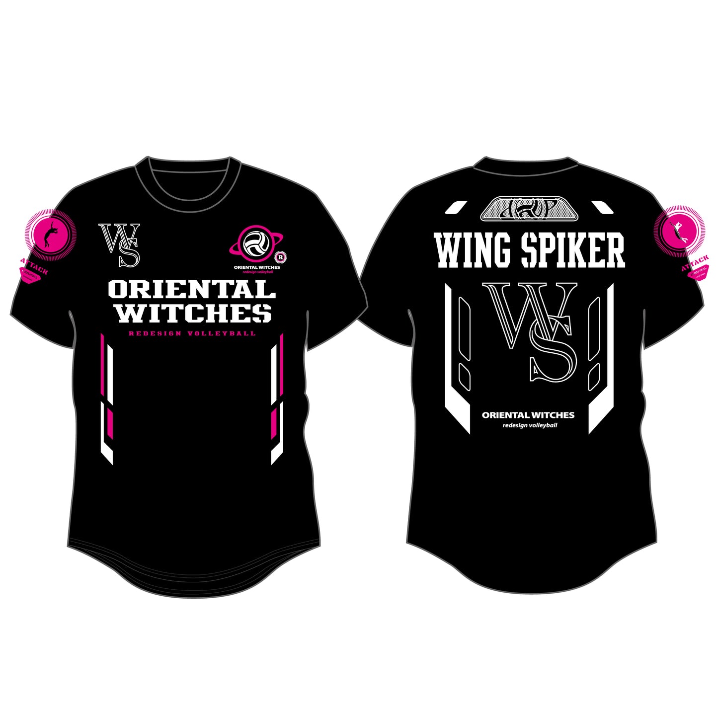 WINGSPIKER ブラック（ホットピンク×ホワイト）