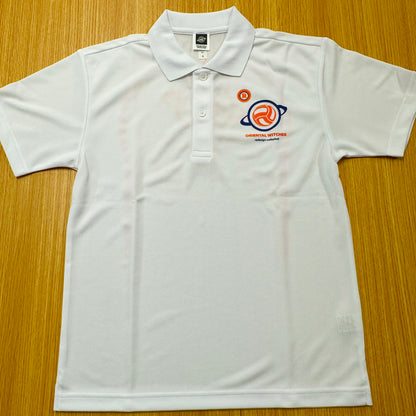 OWポロシャツ　ホワイト（オレンジ×ネイビー）