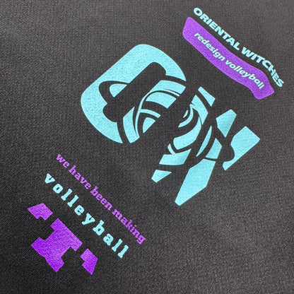 ロングスリーブTシャツ2025 ブラック（ミントグリーン×バイオレット）