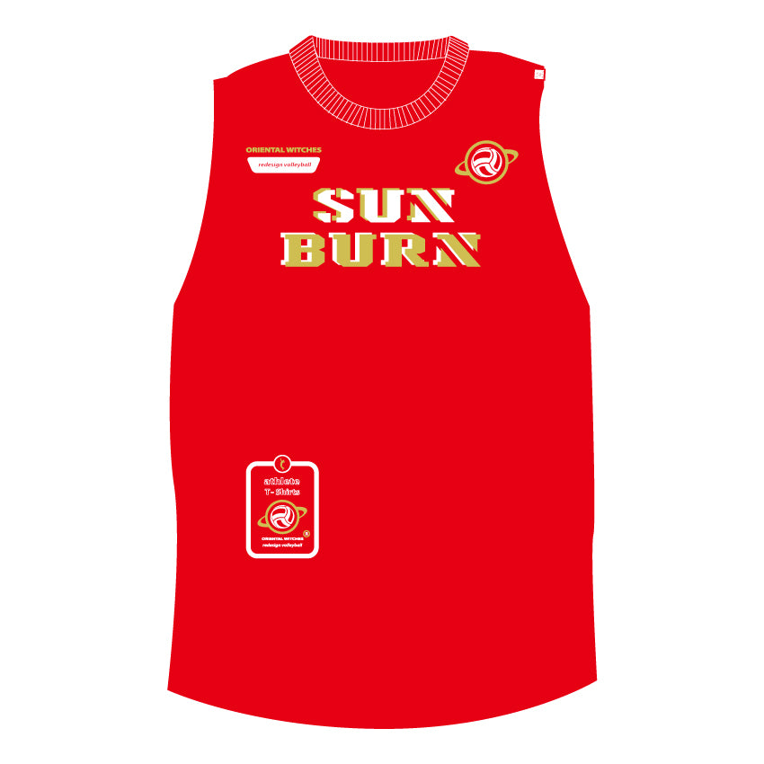 SUNBURN レッド（ストロー×ホワイト）