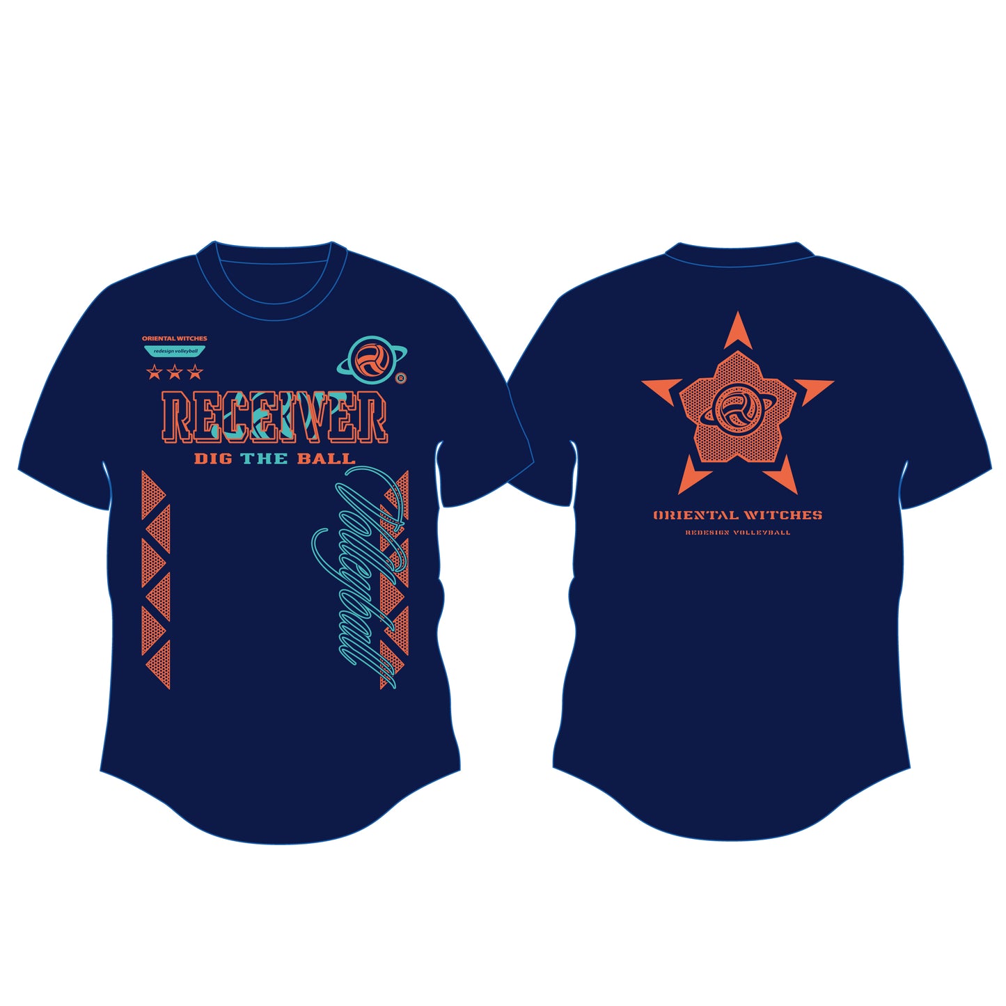 RECEIVER 3rd ネイビー（オレンジ×エメラルドグリーン）